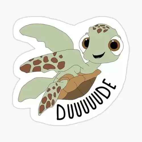 Duuuuude Cute Turtle Sticker
