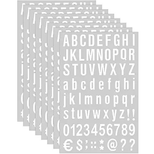 8 Sheets Self Adhesive Vinyl Letters Numbers Kit