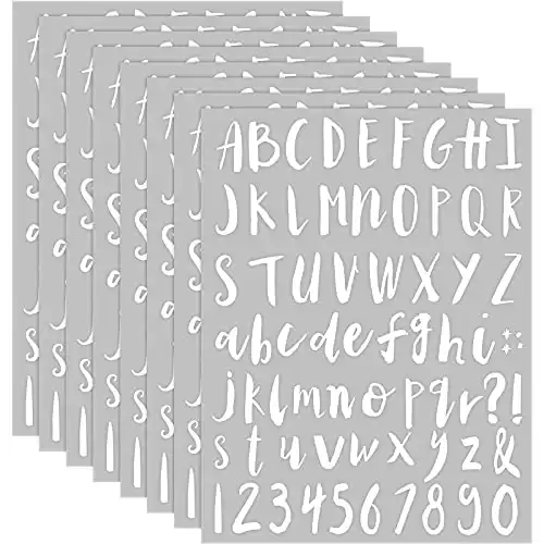 8 Sheets Vinyl Alphabet Letter Sticker Cursive