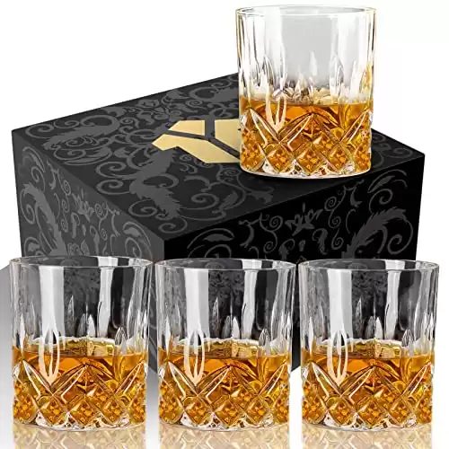 OPAYLY Whiskey Glasses Set of 4
