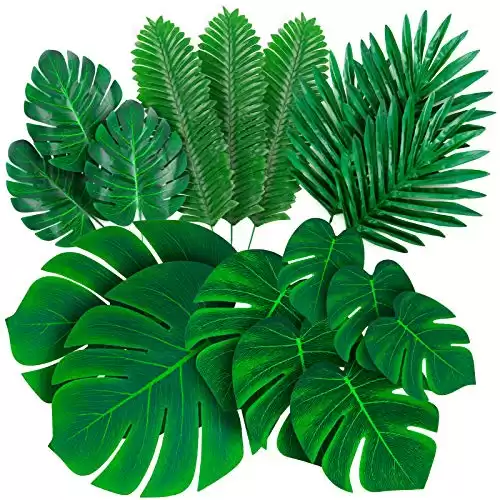Decopom Palm Leaves Artificial Tropical Monstera-84Pcs
