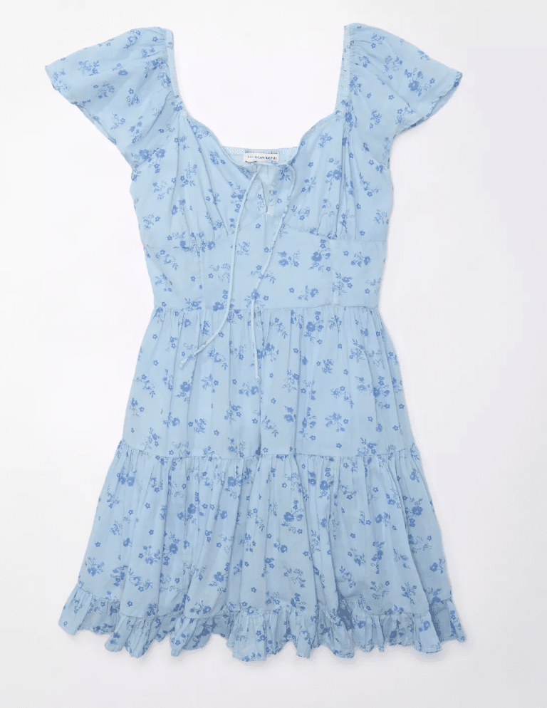 mini blue floral dress